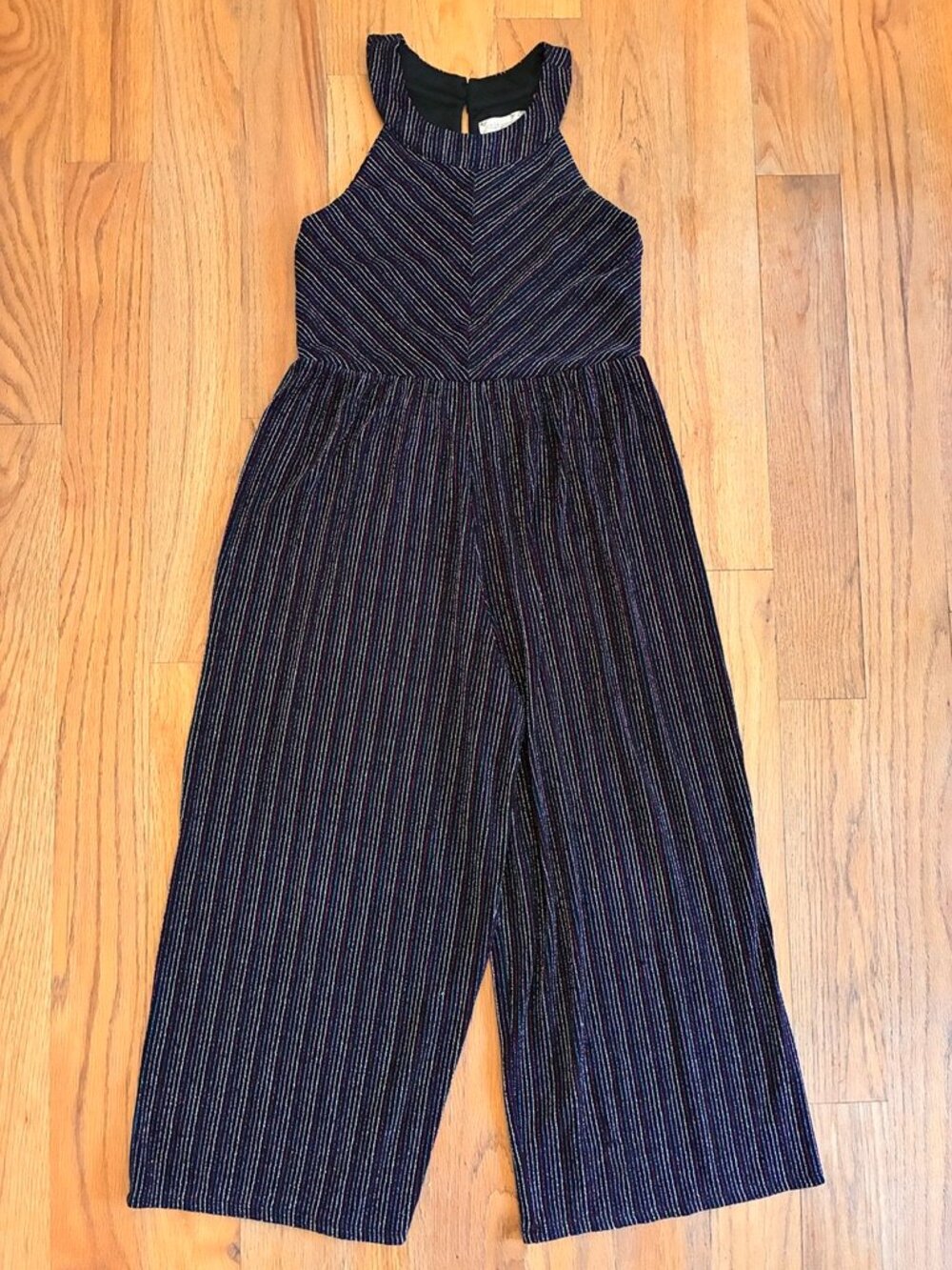 Knitworks Girls Metallic Stripe Wide Leg Jumpsuit Size 12
